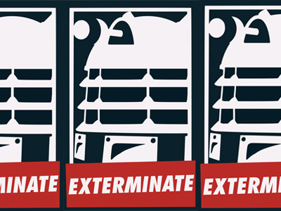 EXTERMINATE dalek doctor who obey rip offs shepard fairey