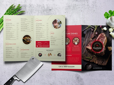 Meat Atelier bifold bifold bifold brochure brochure design brochure layout brochure mockup brochure template design illustrator logo designer minimal