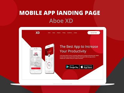 Mobile App Landing Page adobexd landing page landing page design landingpage mobile app design ui ui design uiux ux web design web page