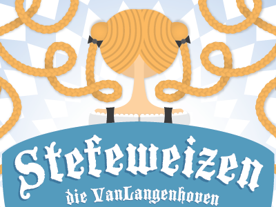 Stefeweizen Beer Label bavarian beer beer girl beer label beer stein braids label maiden oktoberfest wheat