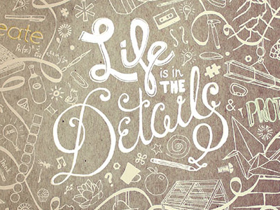 Life is in the Details Screen Printed Poster design process details hand drawn life poster process screen print vectors
