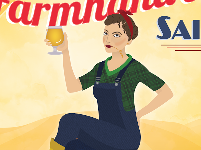 Farmhand's Pay Saison barrel beer beer label farmer saison woman