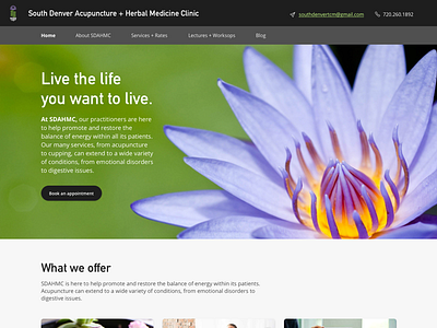 Daily UI :: 003 :: Landing Page acupuncture dailyui flower landing page medical site medicine ui ui elements web design