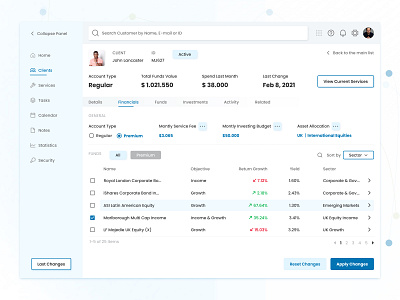 CMS Dashboard for Financial Advisors