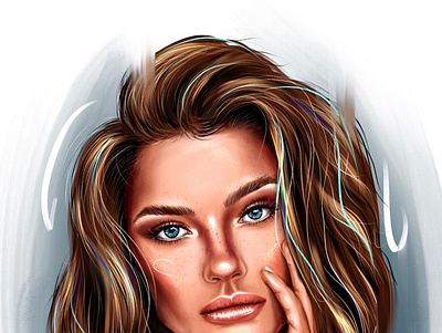 Portrait of a girl digital portrait drawing illustration painting portrait