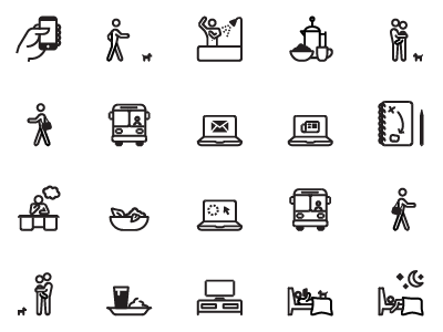 My Daily Routine Iconified icons minimal the noun project
