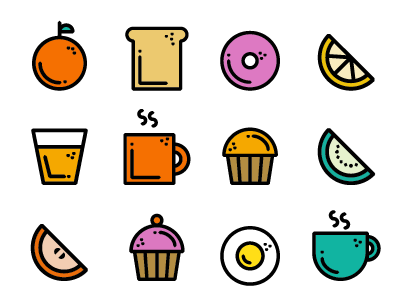 Geometric Breakfast breakfast coffee donut food geometric icon icons noun project