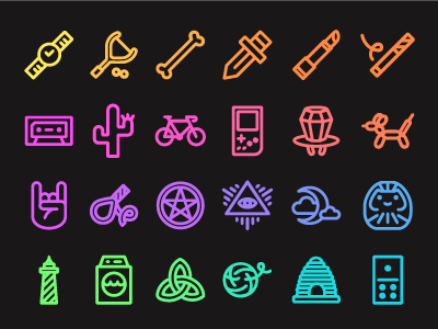 Forgotticons icon design icons minimal neon noun project rainbow