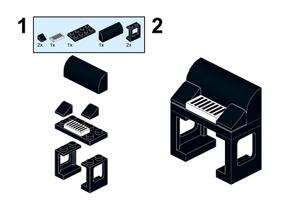 Lego Piano afol challenge instructions lego minimalist moc piano