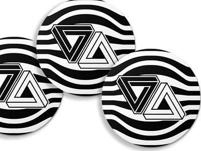 Eyes stinging coasters black and white bw coasters geometric illusion pattern penrose print