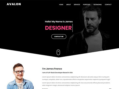 Avalon- Personal Portfolio HTML Template