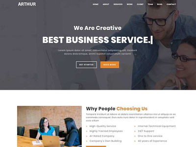 Arthur - Multipurpose HTML Landing Page Template bootstrap clean creative design html template html5 landing page design landingpage minimal multipurpose template onepage responsive