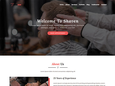 Shaven-Barber Shop HTML Landing Page Template