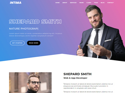 Intima-Responsive Bootstrap 4 Portfolio Theme bootstrap clean creative html template minimal onepage personal portfolio responsive template