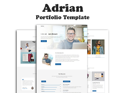 Adrian - Personal Portfolio Landing Page Template bootsrap theme bootstrap creative design html template html5 onepage responsive responsive templates
