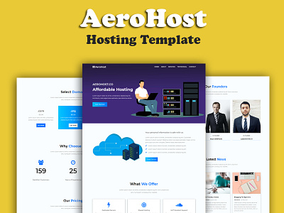 AeroHost - Hosting Landing Page Template