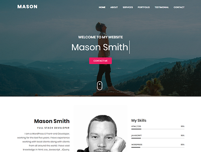 MASON Personal Portfolio HTML Template creative design css3 design freelancer html template html5 onepage personal portfolio responsive design website design