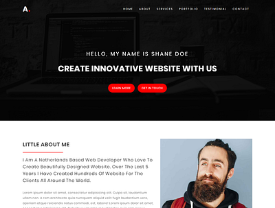 Alo - Personal portfolio template bootstrap creative css3 freelancer html template html5 minimal modern onepage personal portfolio responsive template ux web design