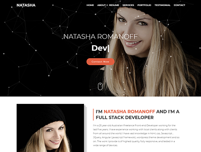 Natasha One Page Portfolio html Template bootstrap creative css3 freelancer html template html5 minimal modern onepage personal portfolio responsive template web design