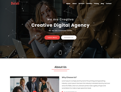 DULALI One Page Multipurpose Template agency bootstrap business clean company corporate html creative css3 design finance html template html5 modern multipurpose one page parallax responsive startup