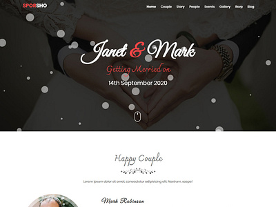 Sporsho - One Page Wedding Invitation Template