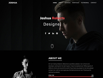 Joshua - One Page Portfolio HTML Template agency bootstrap clean creative css3 cv designer freelancer html template html5 jquery minimal modern nice one page personal portfolio responsive template