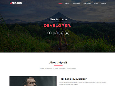 Bronson-Personal Portfolio Landing Page Template agency blog bootstrap bootstrap template business clean corporate creative css gallery html html template minimal onepage personal portfolio portfolio template responsive