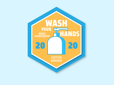 Wash Your Hands Winner Badge badge badgedesign illustration vector vector art vector illustration