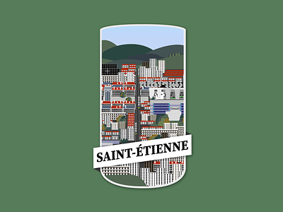 Saint-Etienne City Badge badge badge design city city illustration cityscape france illustration vector