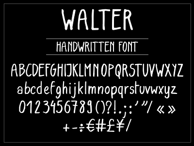 Walter Handwritten Font font font design handmade handwritten typography
