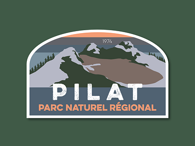 Pilat Regional Nature Park Sticker badge design forest illustration illustrator nature peak state park vector vector illustration