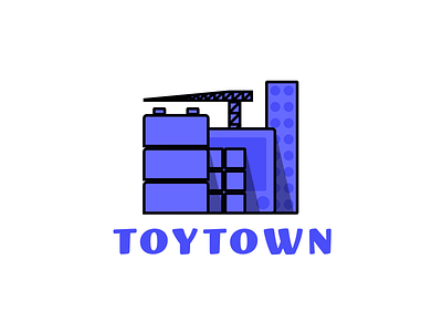 Daily Logo Challenge #49 : Toy Town branding crane daily logo challenge lego logo logo design rubiks cube sketch toy toys toys shop