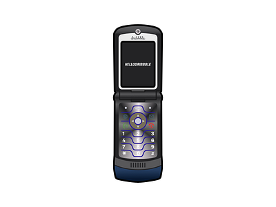Motorola Razr V3i 2000s clamshell phone design illustration motorola phone vector vector illustration