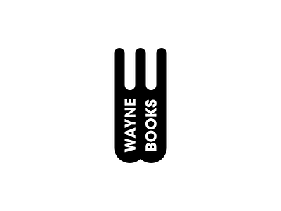 Wayne Books book books bookshop bookstore branding logo logo design negative space w letter w letter logo