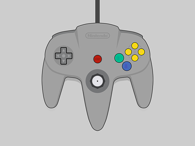 Nintendo 64 Controller 64 bit controller illustration mario nintendo nintendo 64 vector vector illustration video game zelda