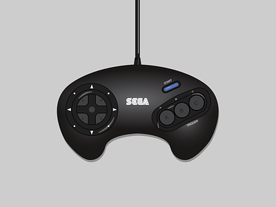 Sega Genesis/Megadrive Controller affinity designer controller game controller genesis illustration megadrive sega sega genesis vector vector art vector illustration