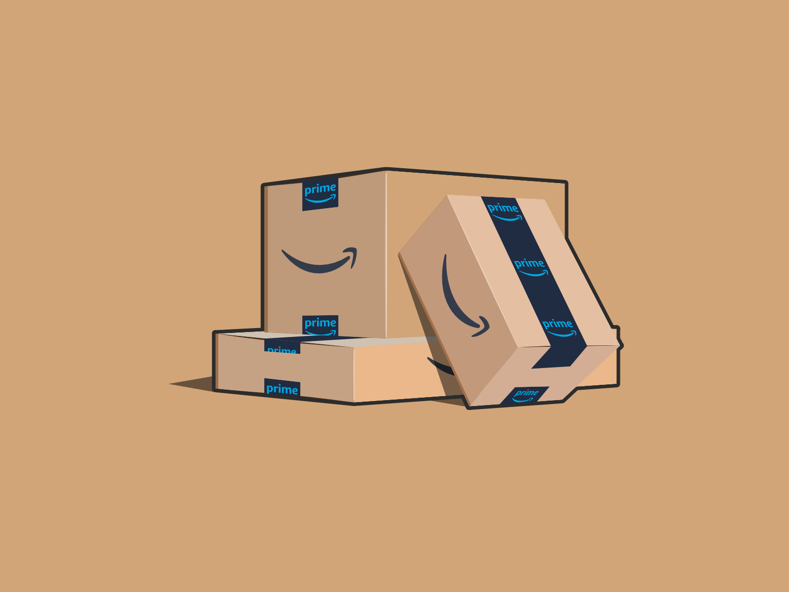 Amazon Boxes affinity designer amazon design illustration vec vector vector art vector illustration