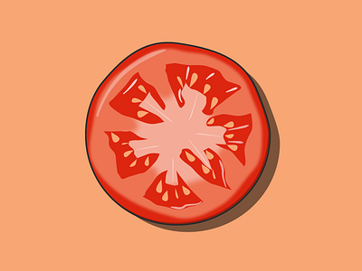 Tomato slice design illustration salad tomato vector vector art vector illustration