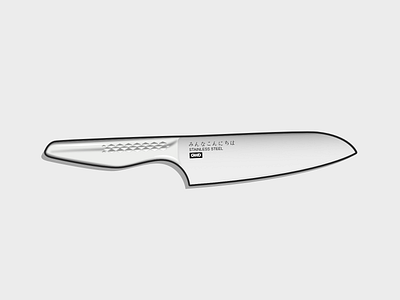 Japanese knife cooking design illustration japan knife santoku vector vector art vector illustration