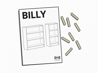Billy IKEA bookshelf book bookcase bookshelf design furniture ikea illustration manual vector vector art vector illustration