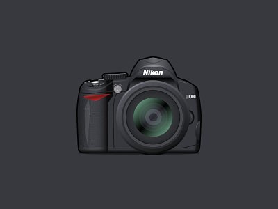 Nikon D3000 camera dslr illustration nikon photo vector vector art vector illustration