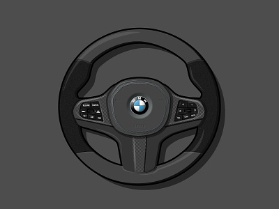 BMW Steering Wheel bimmer cars german car illustration vector vector art vector illustration wheel
