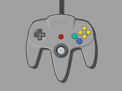 Nintendo64 Controller 64 console game illustration n64 nintendo nintendo64 vector vector art vector illustration video game