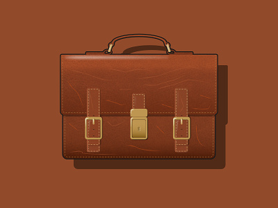 Leather Satchel bag carrying illustration office satchel vector vector art vector illustration