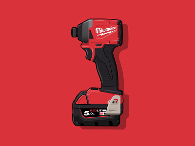 Milwaukee Driver bolt driver illustration nuts power tool screws tool vector vector art vector illustration worksite