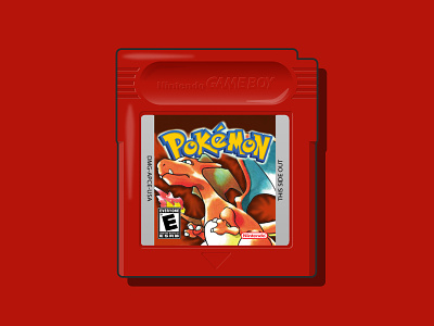 Pokémon Red Cartridge charizard illustration nintendo pokemon vector vector art vector illustration video game