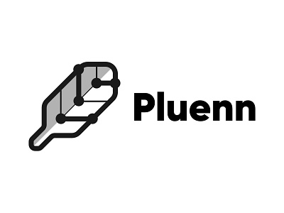 Pluenn, node-based writing tool branding feather logo logo design node programming