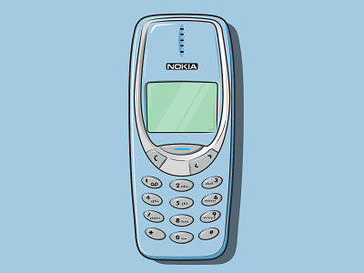 Nokia 3310 2000 2000s cellphone finland illustration old school snake telephone vector vector art vector illustration