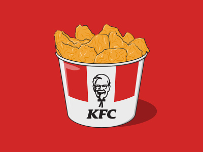KFC Bucket bucket chicken delight fast food food grease illustration kfc sauce vector vector art vector illustration