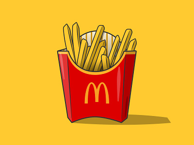 Fries Box burger burger king fast food food fries graphic design grease illustration kfc mcdonalds vector vector art vector illustration